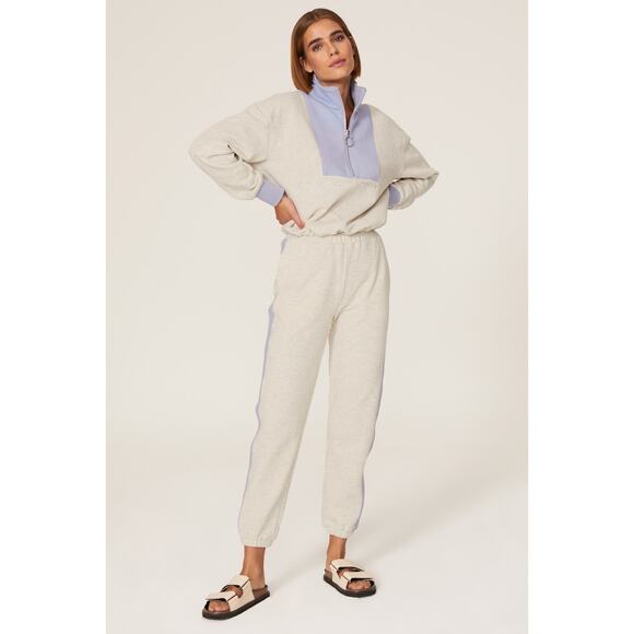 Staud Cambrie Colorblock Side Stripe Gray Purple Sweatpant Joggers M - Picture 1 of 13